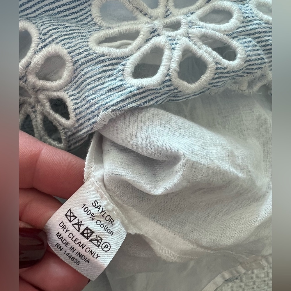 SAYLOR Shanice Eyelet Pinstripe Romper - Picture 15 of 16